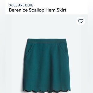 Skies are Blue Teal scalloped edge skirt